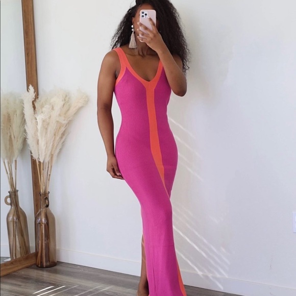 Color Block Ribbed Maxi Dress - Picture 5 of 7
